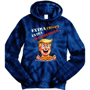 Extra Crispy Trump Eating Chicken Nuggets Controversial Tie Dye Hoodie