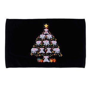 Elephant Christmas Tree Light Funny Elephant Xmas Gift Meaningful Gift Microfiber Hand Towel