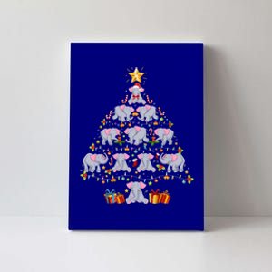 Elephant Christmas Tree Light Funny Elephant Xmas Gift Meaningful Gift Canvas