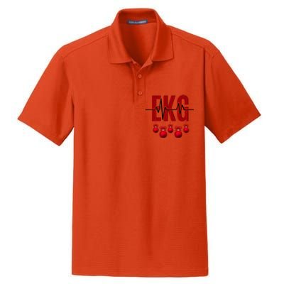 Ekg Christmas Technician Heartbeat Funny Cardiology Nurse Gift Dry Zone Grid Polo