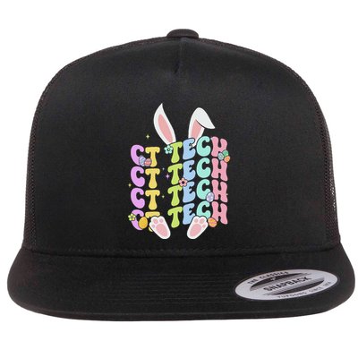 Easter Ct Tech Bunny Ct Tech Easter Day Flat Bill Trucker Hat