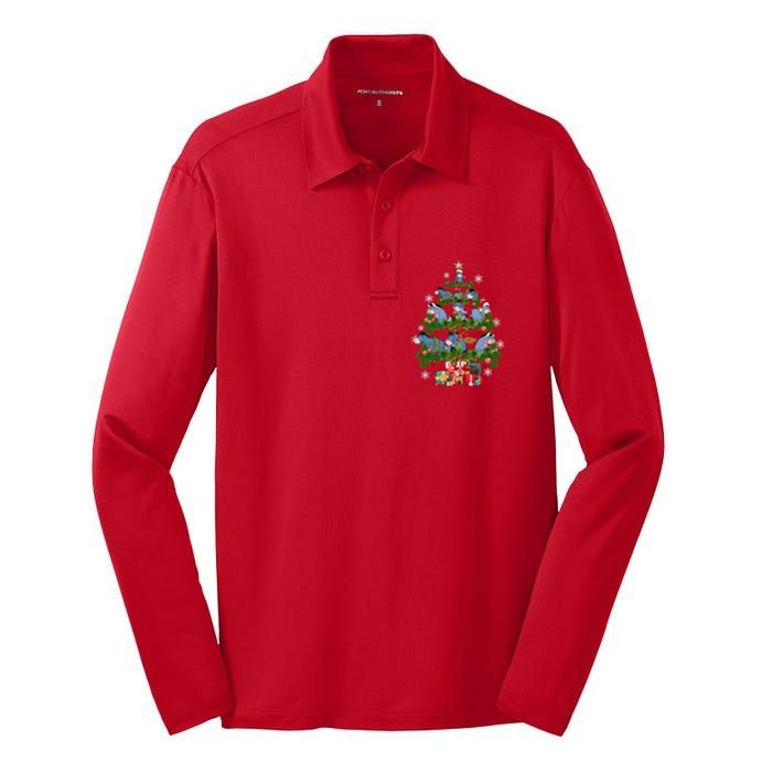 Eeyore Christmas Tree Friends Eeyore Christmas Silk Touch Performance Long Sleeve Polo