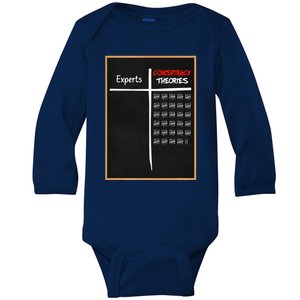 Experts Conspiracy Theorists White And Red Text Baby Long Sleeve Bodysuit