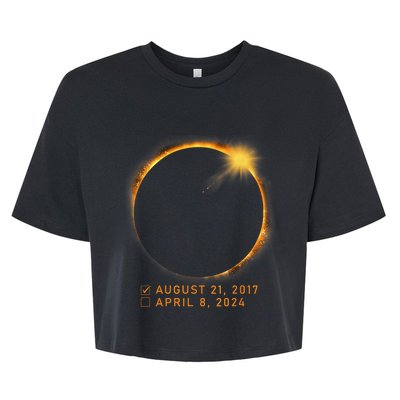 Eclipse Checklist Total Solar Eclipse April 8 2024 Eclipse Bella+Canvas Jersey Crop Tee