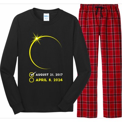 Eclipse Checklist Total Solar Eclipse April 8 2024 Eclipse Long Sleeve Pajama Set