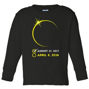 Eclipse Checklist Total Solar Eclipse April 8 2024 Eclipse Toddler Long Sleeve Shirt