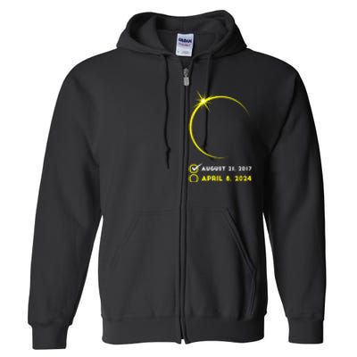 Eclipse Checklist Total Solar Eclipse April 8 2024 Eclipse Full Zip Hoodie