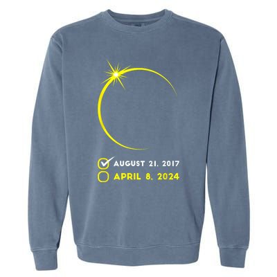 Eclipse Checklist Total Solar Eclipse April 8 2024 Eclipse Garment-Dyed Sweatshirt