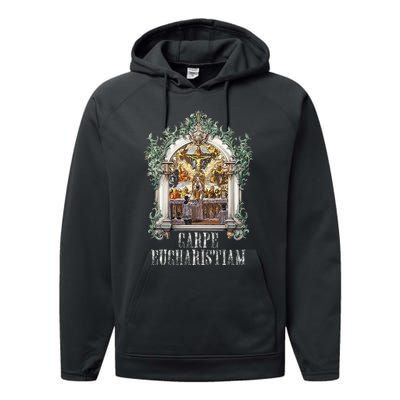 Eucharistic Consecration Traditional Latin Mass Catholic Performance Fleece Hoodie