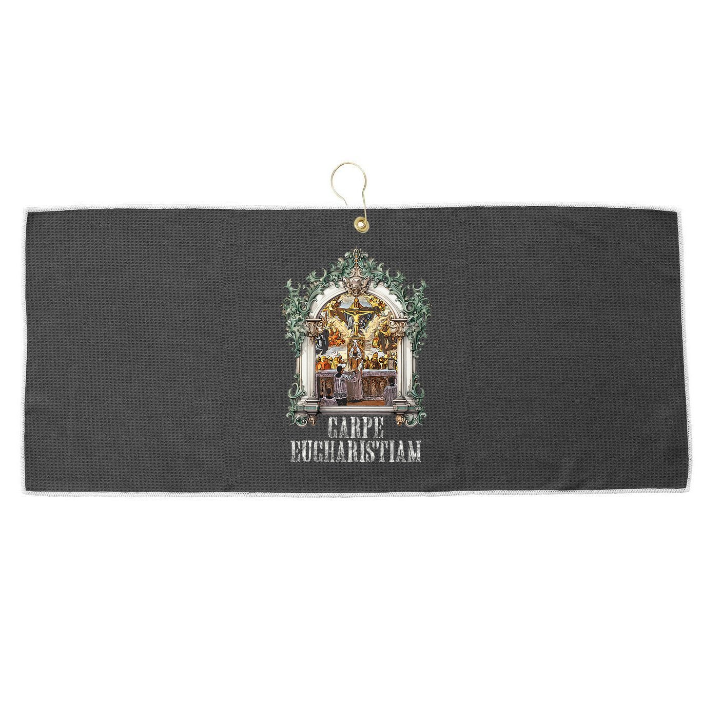 Eucharistic Consecration Traditional Latin Mass Catholic Large Microfiber Waffle Golf Towel