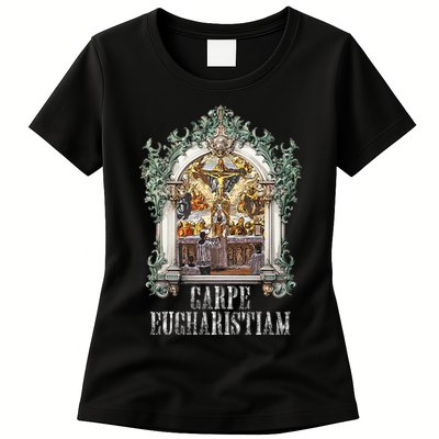 Eucharistic Consecration Traditional Latin Mass Catholic Womens T-Shirt