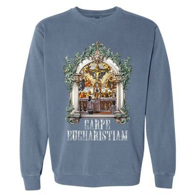 Eucharistic Consecration Traditional Latin Mass Catholic Garment-Dyed Sweatshirt