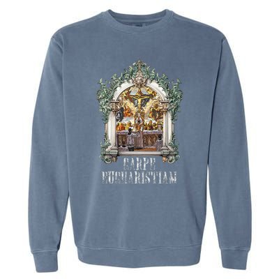 Eucharistic Consecration Traditional Latin Mass Catholic Garment-Dyed Sweatshirt