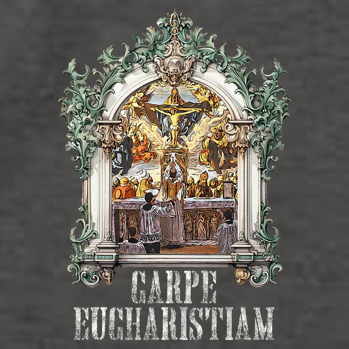 Eucharistic Consecration Traditional Latin Mass Catholic Vector Backpack
