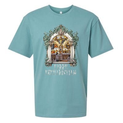 Eucharistic Consecration Traditional Latin Mass Catholic Sueded Cloud Jersey T-Shirt