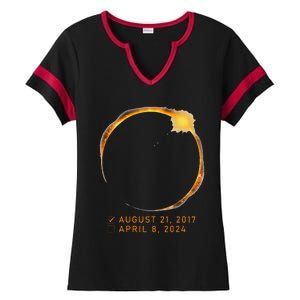 Eclipse Checklist Total Solar Eclipse April 8 2024 Eclipse Ladies Halftime Notch Neck Tee