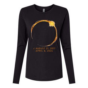 Eclipse Checklist Total Solar Eclipse April 8 2024 Eclipse Womens Cotton Relaxed Long Sleeve T-Shirt