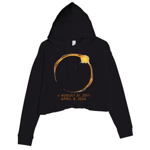 Eclipse Checklist Total Solar Eclipse April 8 2024 Eclipse Crop Fleece Hoodie