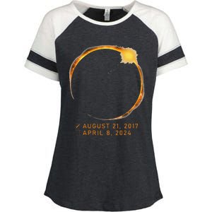 Eclipse Checklist Total Solar Eclipse April 8 2024 Eclipse Enza Ladies Jersey Colorblock Tee