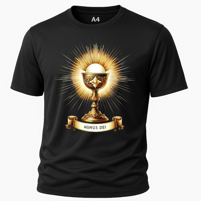 Eucharistic Consecration Traditional Latin Mass Catholic Cooling Performance Crew T-Shirt