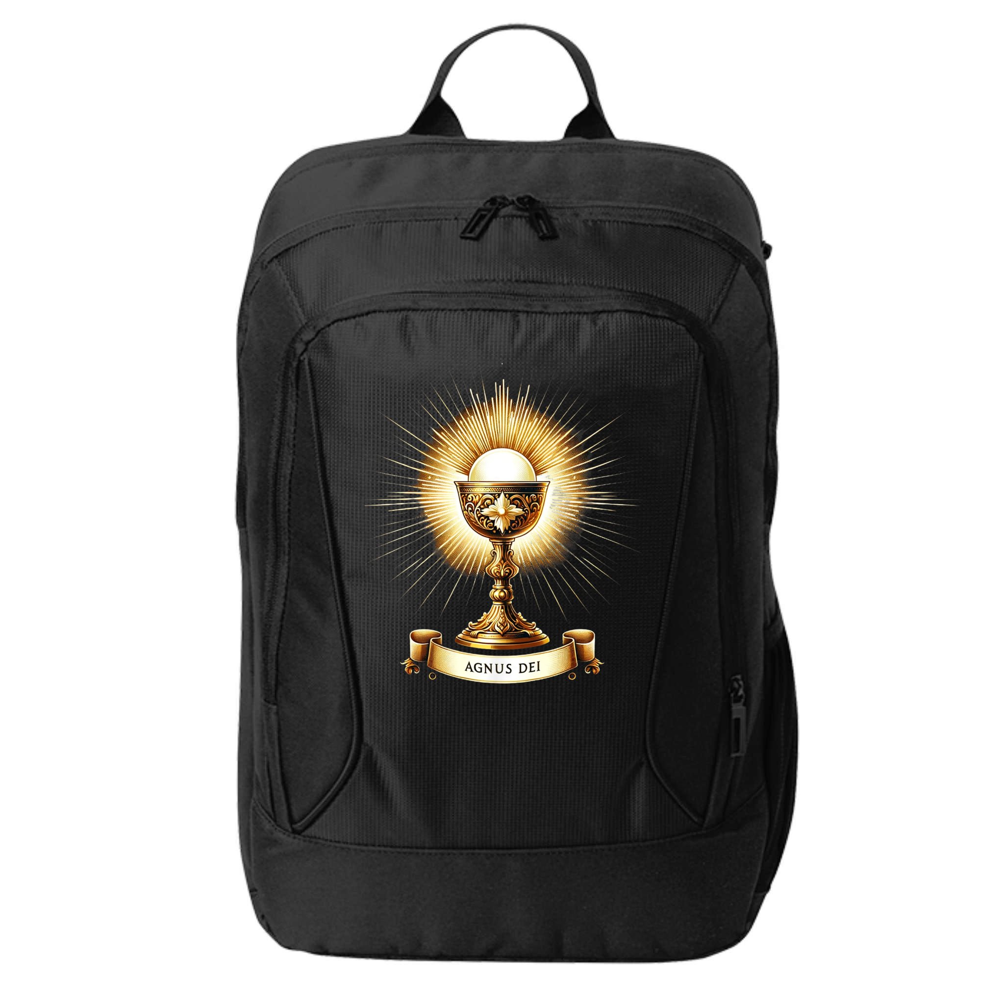 Eucharistic Consecration Traditional Latin Mass Catholic City Backpack