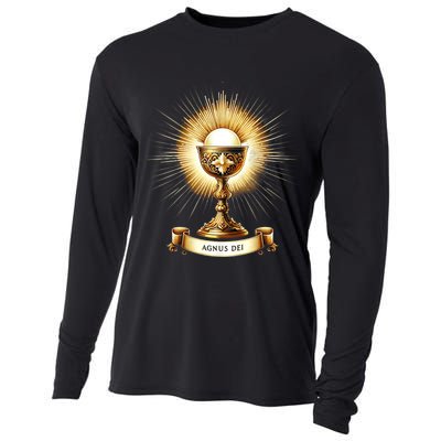 Eucharistic Consecration Traditional Latin Mass Catholic Cooling Performance Long Sleeve Crew