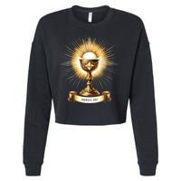 Eucharistic Consecration Traditional Latin Mass Catholic Cropped Pullover Crew