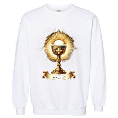 Eucharistic Consecration Traditional Latin Mass Catholic Garment-Dyed Sweatshirt