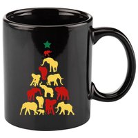 Elephant Christmas tree South Africa Safari animals Xmas 11oz C Handle Ceramic Mug