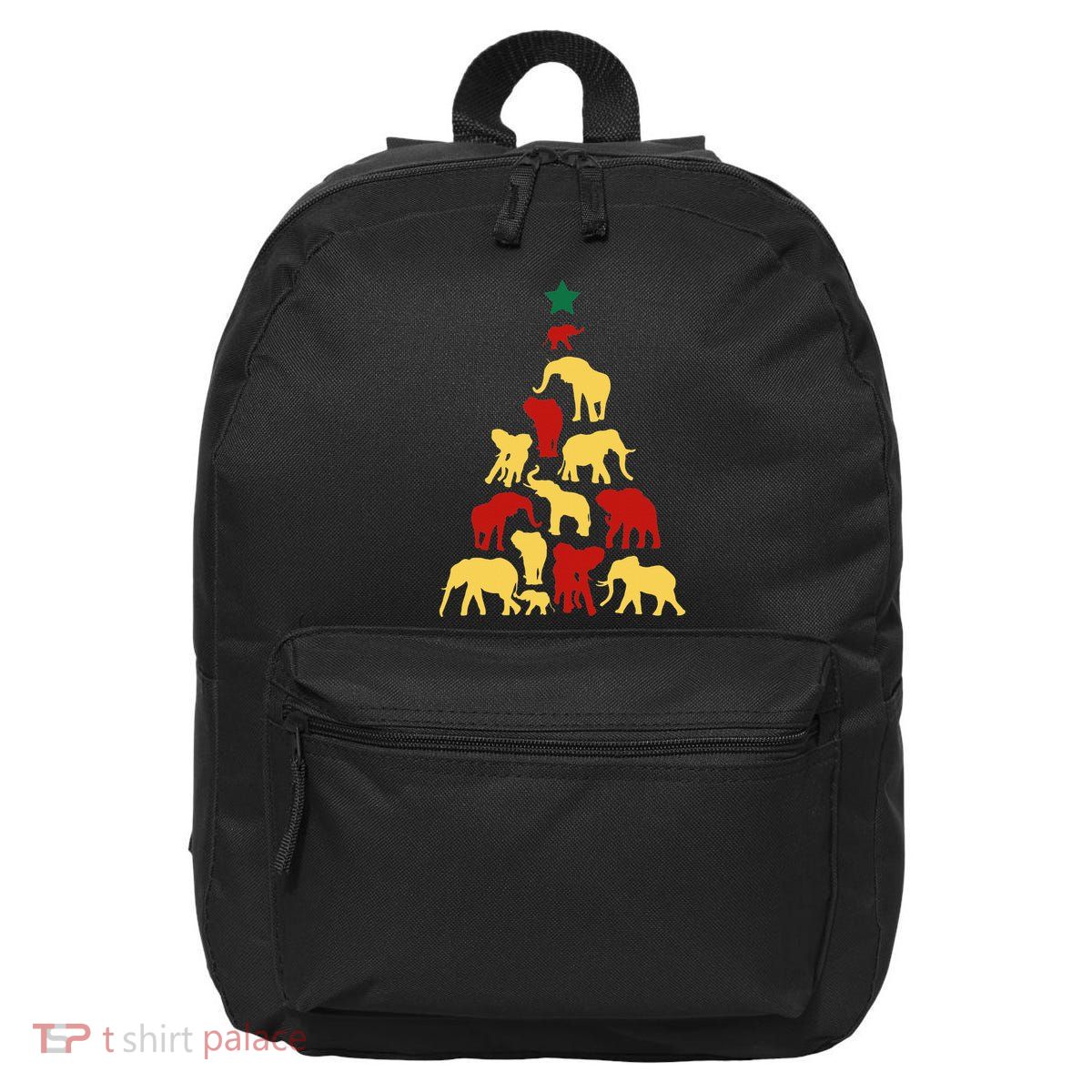 Elephant Christmas tree South Africa Safari animals Xmas 16 in Basic Backpack