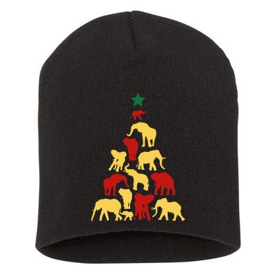 Elephant Christmas tree South Africa Safari animals Xmas Short Acrylic Beanie