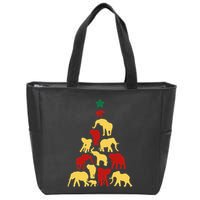 Elephant Christmas tree South Africa Safari animals Xmas Zip Tote Bag