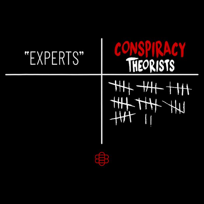 Experts Conspiracy Theorists White And Red Text Button