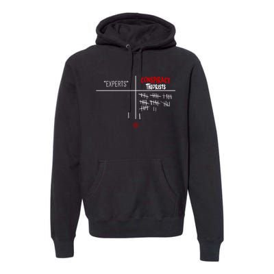 Experts Conspiracy Theorists White And Red Text Premium Hoodie