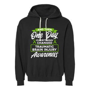 Everything Changed Traumatic Brain Injury Awareness Garment-Dyed Fleece Hoodie