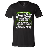 Everything Changed Traumatic Brain Injury Awareness V-Neck T-Shirt