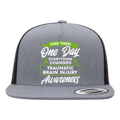 Everything Changed Traumatic Brain Injury Awareness Flat Bill Trucker Hat