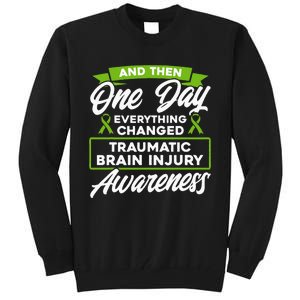 Everything Changed Traumatic Brain Injury Awareness Tall Sweatshirt