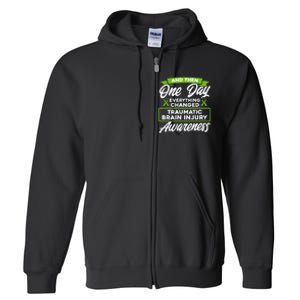 Everything Changed Traumatic Brain Injury Awareness Full Zip Hoodie