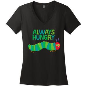 Eric Carle The Very Hungry Caterpillar Always Hungry Women's V-Neck T-Shirt