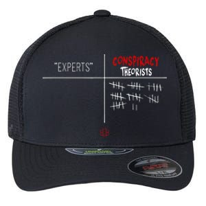 Experts Conspiracy Theorists White And Red Text Flexfit Unipanel Trucker Cap