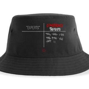 Experts Conspiracy Theorists White And Red Text Sustainable Bucket Hat