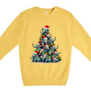 Elephant Christmas Tree Funny Jumbo Holiday Cute Elephant Premium Crewneck Sweatshirt