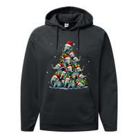 Elephant Christmas Tree Funny Jumbo Holiday Cute Elephant Performance Fleece Hoodie