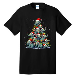 Elephant Christmas Tree Funny Jumbo Holiday Cute Elephant Tall T-Shirt