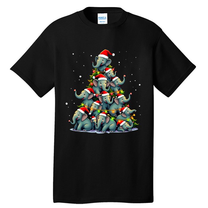 Elephant Christmas Tree Funny Jumbo Holiday Cute Elephant Tall T-Shirt