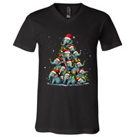 Elephant Christmas Tree Funny Jumbo Holiday Cute Elephant V-Neck T-Shirt