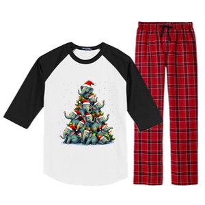 Elephant Christmas Tree Funny Jumbo Holiday Cute Elephant Raglan Sleeve Pajama Set