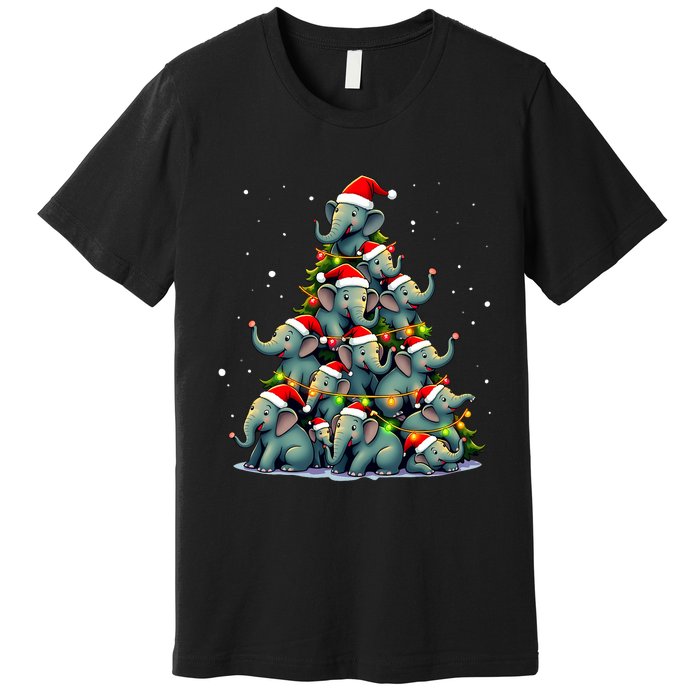 Elephant Christmas Tree Funny Jumbo Holiday Cute Elephant Premium T-Shirt