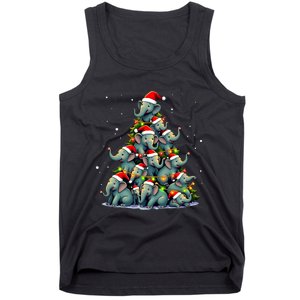 Elephant Christmas Tree Funny Jumbo Holiday Cute Elephant Tank Top